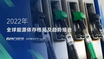 前瞻产业研究院-2022年全球能源依存格局及趋势报告-50页
