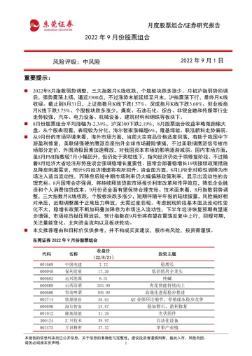 2022年9月份股票组合-20220901-东莞证券-15页