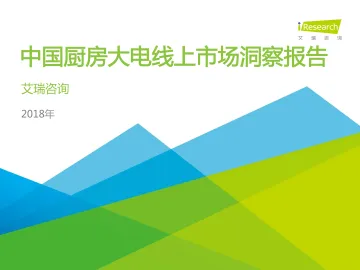 2018年中国厨房大电线上市场洞察报告