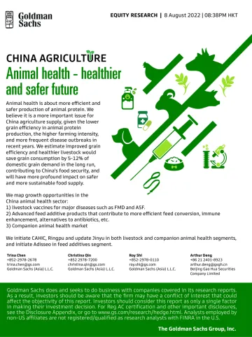 China Agriculture_ Animal health - healthier and safer future; Initiate CAHIC and Adisseo at Buy,