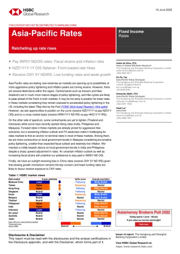 HSBC-亚太地区投资策略-亚太地区利率:加速加息-2022.6.16-32页