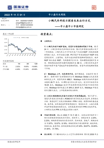 中小盘中小市值研究:小鹏汽车科技日探索未来出行方式-20221101-国海证券-19页