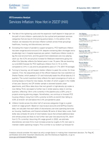 US Economics Analyst_ Services Inflation_ How Hot in 2023_ (Hill)(1)