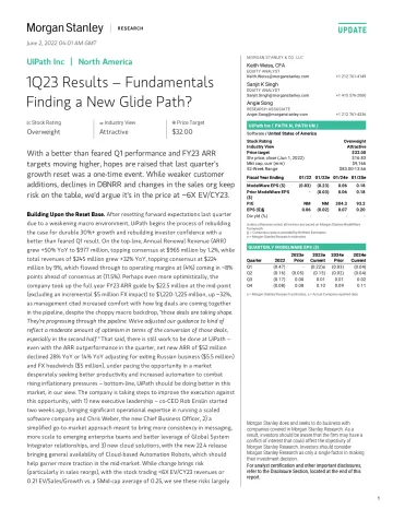 PATH.N-Morgan Stanley-UiPath Inc 1Q23 Results – Fundamentals Finding a New Glide ..