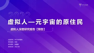 【微报告】虚拟人研究报告-甲子光年-13页