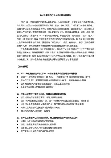 36【智联招聘】2022房地产行业人才市场分析报告-12页