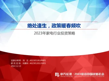 2023年家电行业投资策略:绝处逢生,政策暖春频吹-20221213-申万宏源-41页