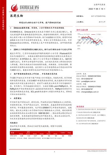 医药生物行业深度研究:新冠治疗+预防全球千亿市场,国产药物迎来突破-20220816-国联证券-33页