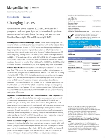 Morgan Stanley-Ingredients Changing tastes-