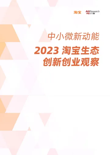 2023淘宝生态创新创业观察-中小微新动能-阿里研究院-29页