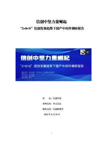 信创中坚力量崛起:“2+8+N”信创发展趋势下国产中间件调研报告-27页-WN9