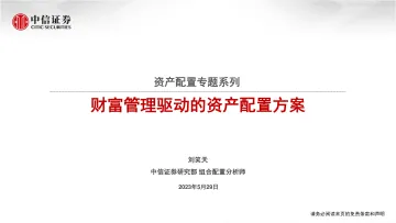 中信证券-资产配置专题系列:财富管理驱动的资产配置方案-230529