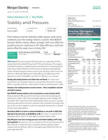 0772.HK-Morgan Stanley-China Literature Ltd Stability amid Pressures
