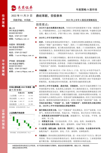 2023年上半年A股投资策略:鼎故革新,否极泰来-20221121-东莞证券-43页
