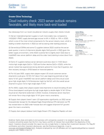 Greater China Technology_ Cloud industry check_ 2023 server outlook remains favorable, and likely more back-end loaded(1)
