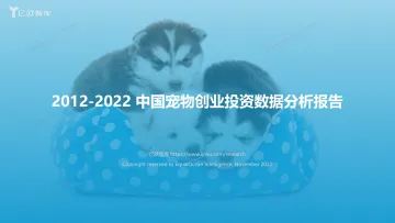 2022.11.17-2012-2022中国宠物创业投资数据分析报告-亿欧智库-40页