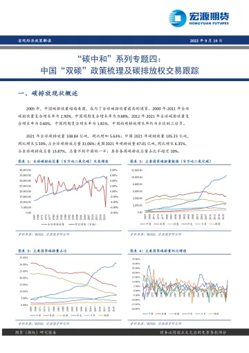 “碳中和”系列专题四:中国“双碳”政策梳理及碳排放权交易跟踪-20220919-宏源期货-23页