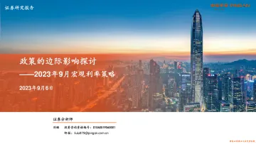 2023年9月宏观利率策略:政策的边际影响探讨-20230906-平安证券-38页