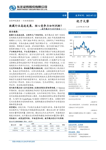 数字藏品行业系列报告(一):数藏行业高速发展,核心竞争力如何判断?-20220722-东北证券-30页