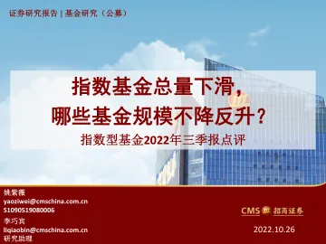 指数型基金2022年三季报点评:指数基金总量下滑,哪些基金规模不降反升?-20221026-招商证券-49页