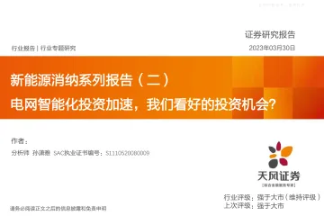 天风证券-电网智能化行业新能源消纳系列报告(二):电网智能化投资加速,我们看好的投资机会?-230330