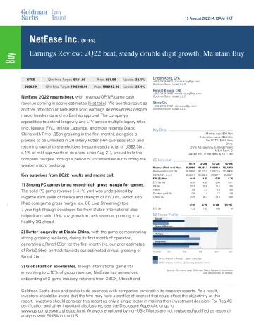 NetEase Inc. (NTES)_ Earnings Review_ 2Q22 beat, steady double digit growth; Maintain Buy(1)