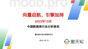 中国数据库行业分析报告:向量启航,引擎加持-墨天轮-2022.10.15-45页