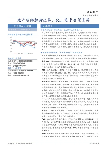 基础化工行业专题:地产边际静待改善,化工需求有望复苏-20221115-华安证券-46页