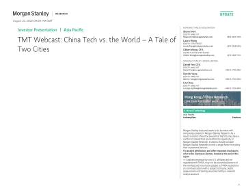 Morgan Stanley-Investor Presentation TMT Webcast China Tech vs. the World..