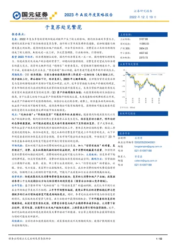 2023年A股年度策略报告:于复苏处见繁花-20221219-国元证券-52页
