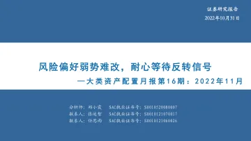 大类资产配置月报第16期:2022年11月,风险偏好弱势难改,耐心等待反转信号-20221031-华安证券-33页