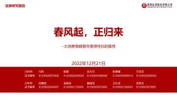 大消费行业策略暨年度弹性标的推荐:春风起,正归来-20221221-浙商证券-38页