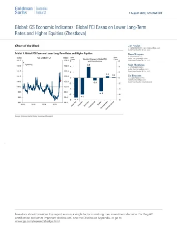 Global_ GS Economic Indicators_ Global FCI Eases on Lower Long-Term Rates and Higher Equities (Zhestkova)(1)