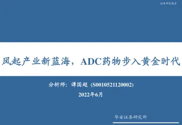 医药行业:风起产业新蓝海,ADC药物步入黄金时代-20220621-华安证券-115页