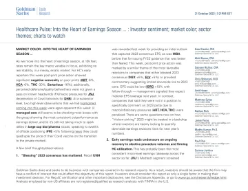 Healthcare Pulse_ Into the Heart of Earnings Season ... _ Investor sentiment; market color; sector themes; charts to watch(1)