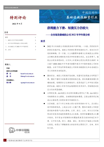中诚信-城投公司半年报点评-9页