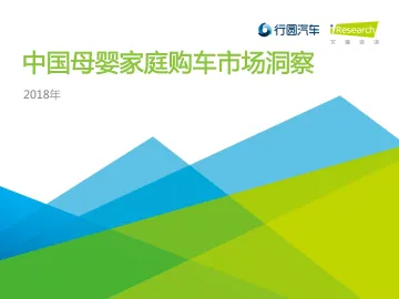 2018年中国母婴家庭购车市场洞察