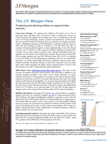 The J.P. Morgan View-Positioning and declining inflation to support further recovery