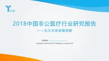 2018中国非公医疗行业研究报告——五大主体发展洞察