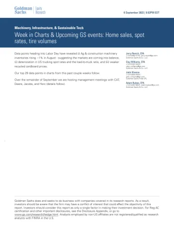 Machinery, Infrastructure, & Sustainable Tech_ Week in Charts & Upcoming GS events_ Home sales, spot rates, tire volumes(1)