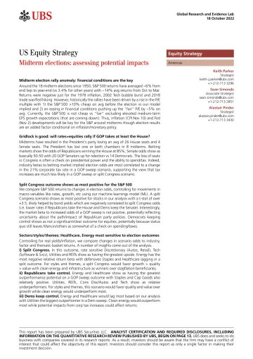 UBS Equities-US Equity Strategy _Midterm elections assessing potential i...