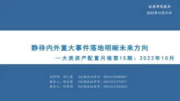 大类资产配置月报第15期:2022年10月,静待内外重大事件落地明晰未来方向-20221010-华安证券-34页