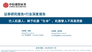 仿人机器人:赋予机器“生命”,机器替人不再是想象-中信建设-2022.8.11-64页