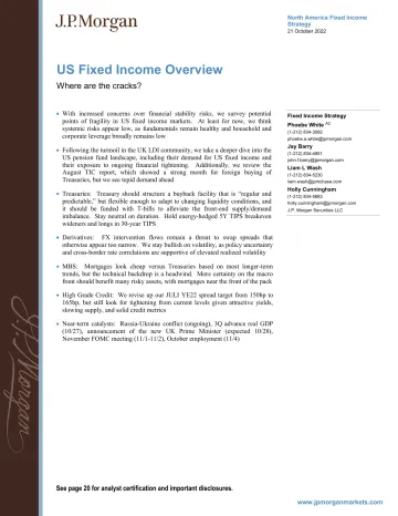 JPMorgan Econ FI-US Fixed Income Overview Where are the cracks-98835689