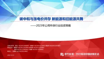 2023年公用环保行业投资策略:碳中和与涨电价并存,新能源和旧能源共舞-20221213-申万宏源-61页