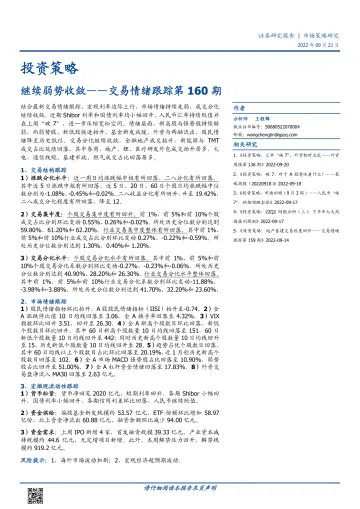 交易情绪跟踪第160期:继续弱势收敛-20220921-国盛证券-16页