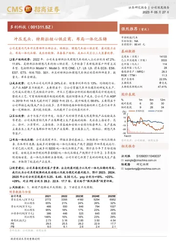 招商证券-多利科技(001311)冲压龙头,特斯拉核心供应商,布局一体化压铸-230527