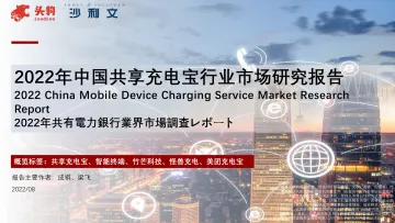 2022年中国共享充电宝行业市场研究报告-2022.08-31页-WN8