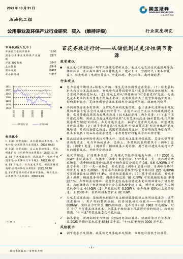 公用事业及环保产业行业深度研究:从储能到泛灵活性调节资源,百花齐放进行时-20221031-国金证券-31页