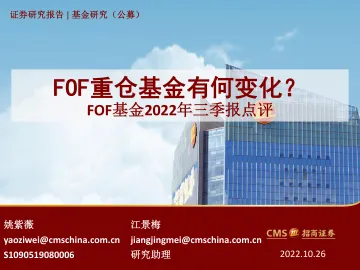 FOF基金2022年三季报点评:FOF重仓基金有何变化?-20221026-招商证券-33页